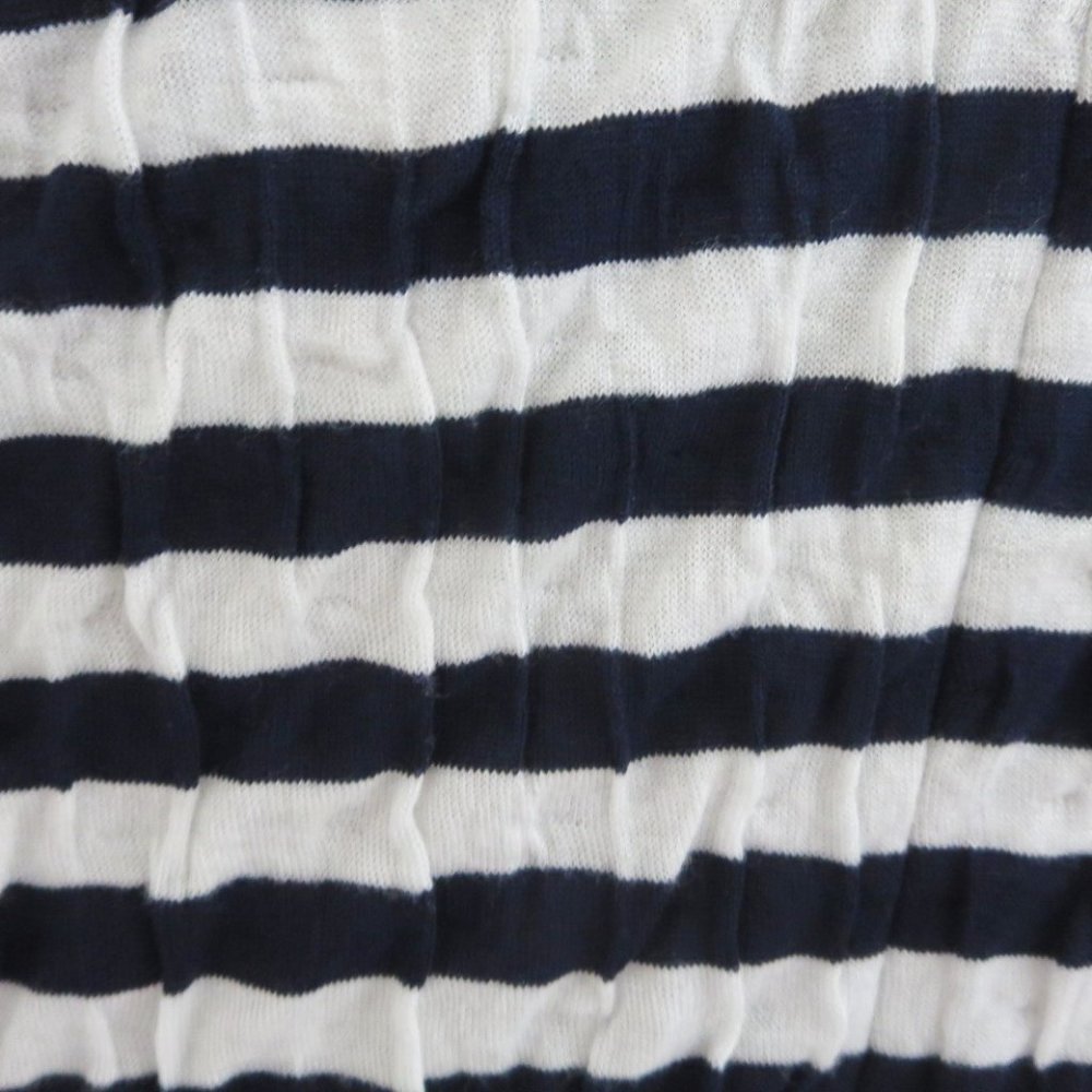 New JUDE Zip Front Hooded Striped Navy White Jacket Dolman Batwing Pockets NWT - Picture 6 of 14